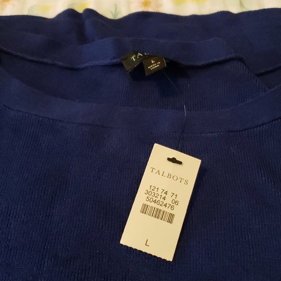 NWT Talbots Beautiful Size L Blue Sweater - Picture 3 of 4